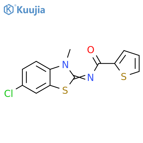 N-[(2Z)-6-chloro-3-methyl-2,3-dihydro-1,3-benzothiazol-2-ylidene]thiophene-2-carboxamide structure