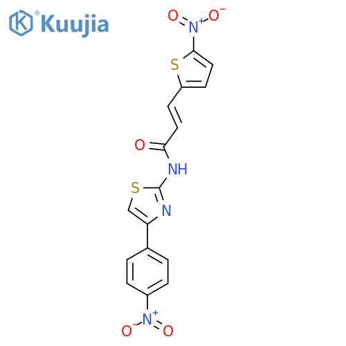 (2E)-N-4-(4-nitrophenyl)-1,3-thiazol-2-yl-3-(5-nitrothiophen-2-yl)prop-2-enamide structure