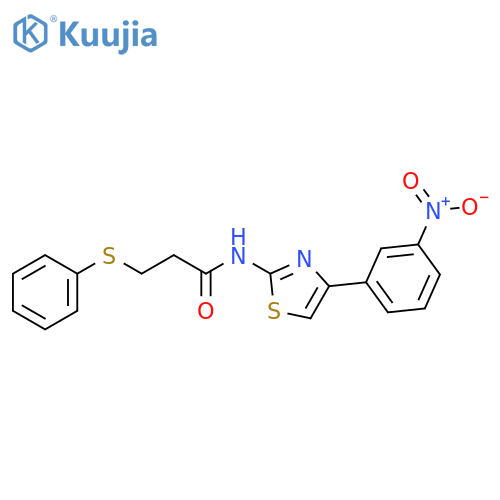 N-4-(3-nitrophenyl)-1,3-thiazol-2-yl-3-(phenylsulfanyl)propanamide structure