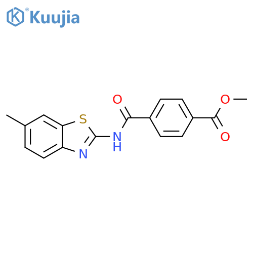 methyl 4-[(6-methyl-1,3-benzothiazol-2-yl)carbamoyl]benzoate structure