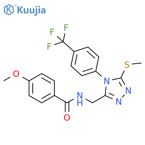 4-methoxy-N-{5-(methylsulfanyl)-4-4-(trifluoromethyl)phenyl-4H-1,2,4-triazol-3-ylmethyl}benzamide structure