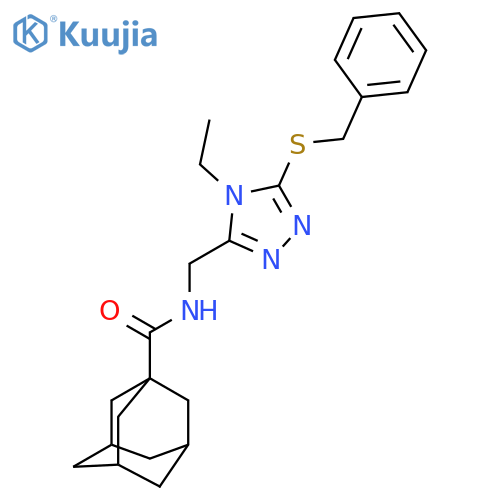 N-{5-(benzylsulfanyl)-4-ethyl-4H-1,2,4-triazol-3-ylmethyl}adamantane-1-carboxamide structure