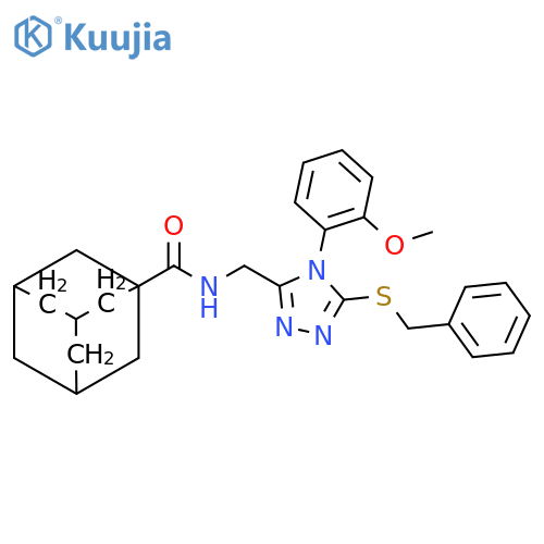 N-{5-(benzylsulfanyl)-4-(2-methoxyphenyl)-4H-1,2,4-triazol-3-ylmethyl}adamantane-1-carboxamide structure