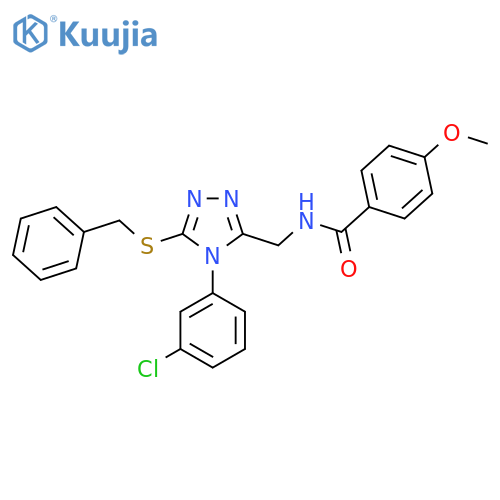 N-{5-(benzylsulfanyl)-4-(3-chlorophenyl)-4H-1,2,4-triazol-3-ylmethyl}-4-methoxybenzamide structure