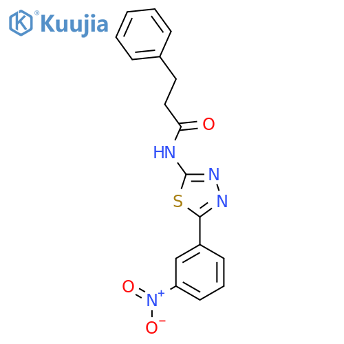 N-5-(3-nitrophenyl)-1,3,4-thiadiazol-2-yl-3-phenylpropanamide structure