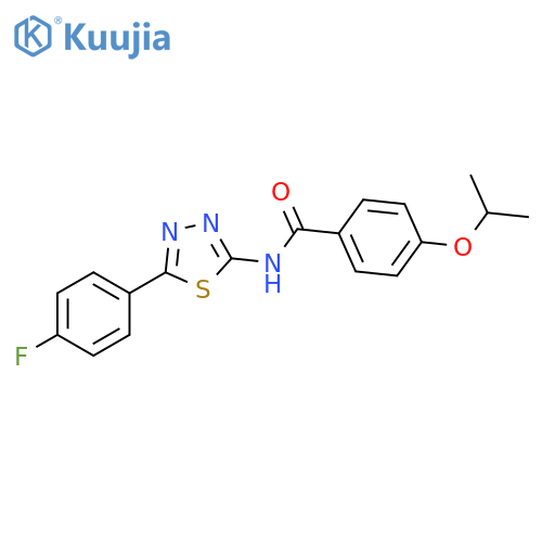 N-5-(4-fluorophenyl)-1,3,4-thiadiazol-2-yl-4-(propan-2-yloxy)benzamide structure