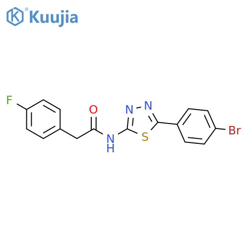N-5-(4-bromophenyl)-1,3,4-thiadiazol-2-yl-2-(4-fluorophenyl)acetamide structure
