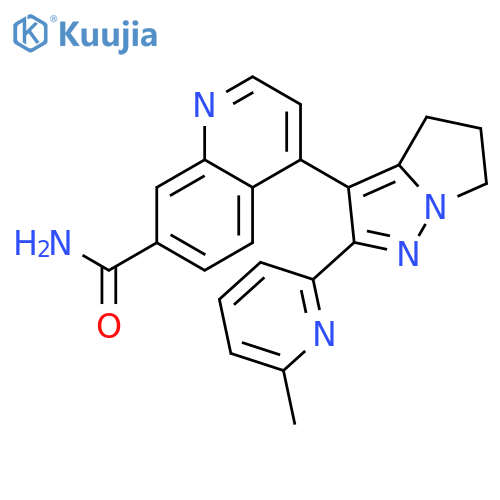 4-(2-(6-Methylpyridin-2-yl)-5,6-dihydro-4H-pyrrolo[1,2-b]pyrazol-3-yl)quinoline-7-carboxamide structure