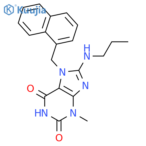 3-methyl-7-(naphthalen-1-yl)methyl-8-(propylamino)-2,3,6,7-tetrahydro-1H-purine-2,6-dione structure