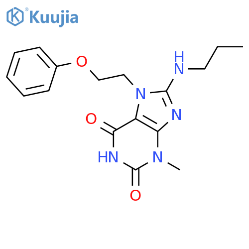 3-Methyl-7-(2-phenoxyethyl)-8-(propylamino)-1H-purine-2,6(3H,7H)-dione structure