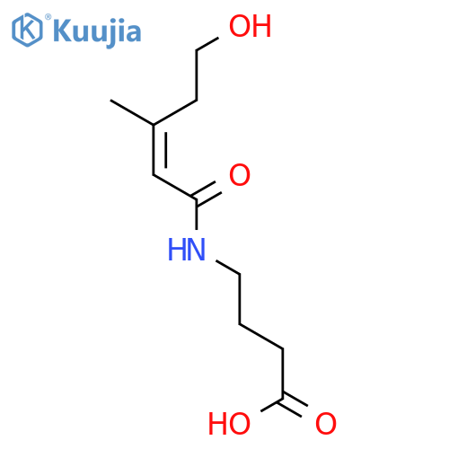 Butanoic acid, 4-[[(2Z)-5-hydroxy-3-methyl-1-oxo-2-pentenyl]amino]- structure