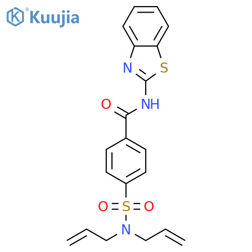 N-(1,3-benzothiazol-2-yl)-4-bis(prop-2-en-1-yl)sulfamoylbenzamide structure