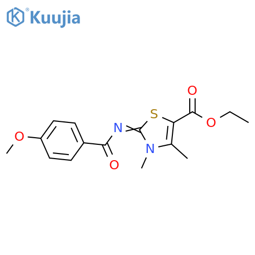 ethyl (2Z)-2-(4-methoxybenzoyl)imino-3,4-dimethyl-2,3-dihydro-1,3-thiazole-5-carboxylate structure