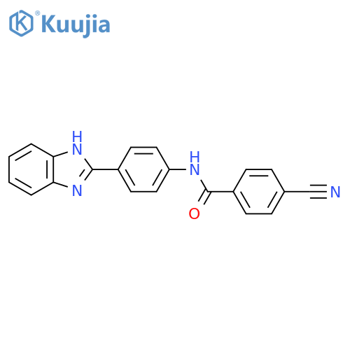 N-4-(1H-1,3-benzodiazol-2-yl)phenyl-4-cyanobenzamide structure