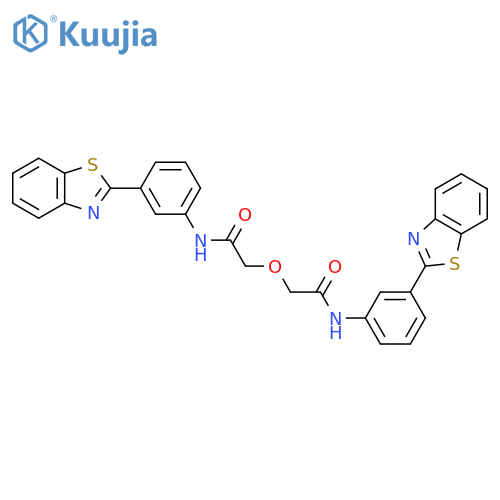 N-3-(1,3-benzothiazol-2-yl)phenyl-2-({3-(1,3-benzothiazol-2-yl)phenylcarbamoyl}methoxy)acetamide structure