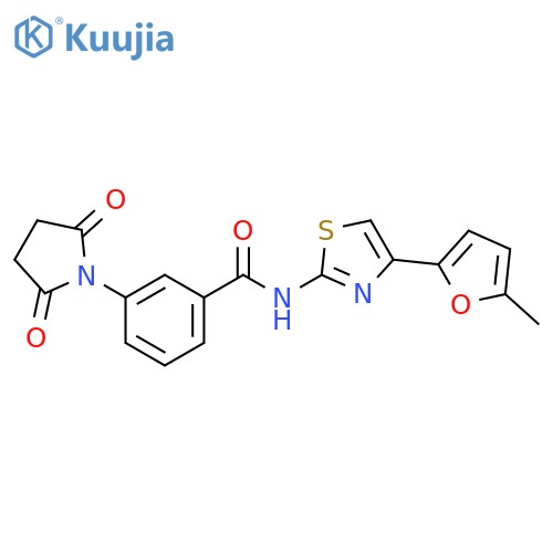 3-(2,5-dioxopyrrolidin-1-yl)-N-4-(5-methylfuran-2-yl)-1,3-thiazol-2-ylbenzamide structure