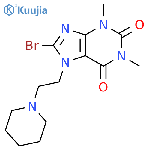 8-bromo-1,3-dimethyl-7-2-(piperidin-1-yl)ethyl-2,3,6,7-tetrahydro-1H-purine-2,6-dione structure