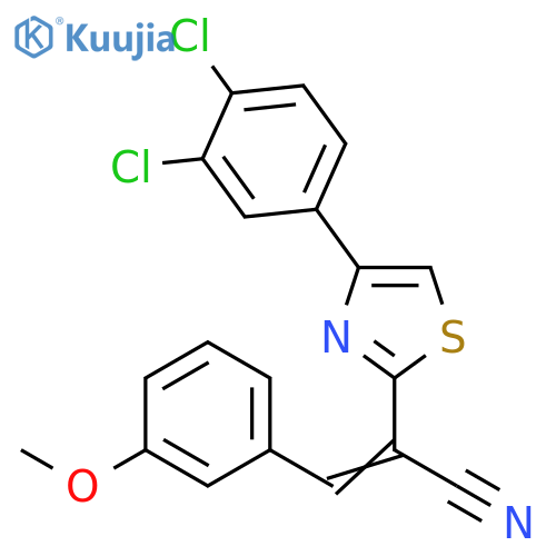 (2Z)-2-4-(3,4-dichlorophenyl)-1,3-thiazol-2-yl-3-(3-methoxyphenyl)prop-2-enenitrile structure