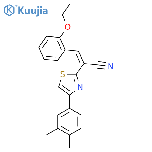 (2Z)-2-4-(3,4-dimethylphenyl)-1,3-thiazol-2-yl-3-(2-ethoxyphenyl)prop-2-enenitrile structure