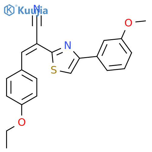 (2Z)-3-(4-ethoxyphenyl)-2-4-(3-methoxyphenyl)-1,3-thiazol-2-ylprop-2-enenitrile structure