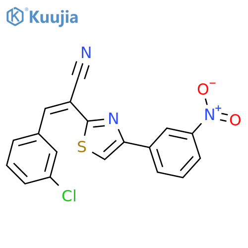 (2Z)-3-(3-chlorophenyl)-2-[4-(3-nitrophenyl)-1,3-thiazol-2-yl]prop-2-enenitrile structure