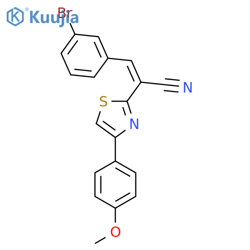 (2Z)-3-(3-bromophenyl)-2-4-(4-methoxyphenyl)-1,3-thiazol-2-ylprop-2-enenitrile structure