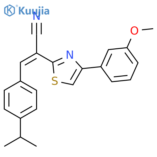 (2Z)-2-4-(3-methoxyphenyl)-1,3-thiazol-2-yl-3-4-(propan-2-yl)phenylprop-2-enenitrile structure