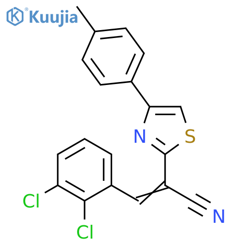 (2Z)-3-(2,3-dichlorophenyl)-2-4-(4-methylphenyl)-1,3-thiazol-2-ylprop-2-enenitrile structure