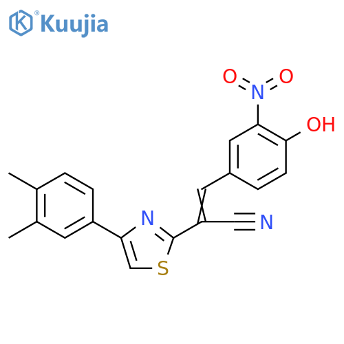 (2Z)-2-4-(3,4-dimethylphenyl)-1,3-thiazol-2-yl-3-(4-hydroxy-3-nitrophenyl)prop-2-enenitrile structure