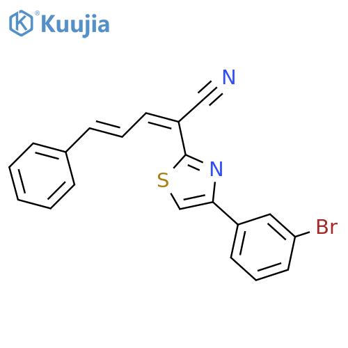 (2Z,4E)-2-4-(3-bromophenyl)-1,3-thiazol-2-yl-5-phenylpenta-2,4-dienenitrile structure