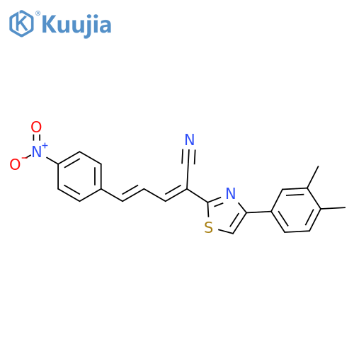 (2E,4E)-2-[4-(3,4-dimethylphenyl)-1,3-thiazol-2-yl]-5-(4-nitrophenyl)penta-2,4-dienenitrile structure
