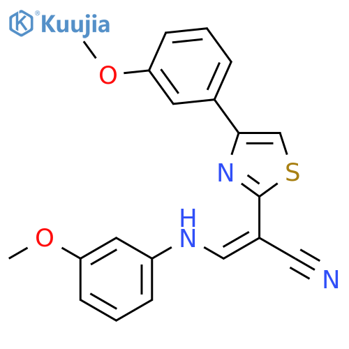 (2Z)-2-4-(3-methoxyphenyl)-1,3-thiazol-2-yl-3-(3-methoxyphenyl)aminoprop-2-enenitrile structure