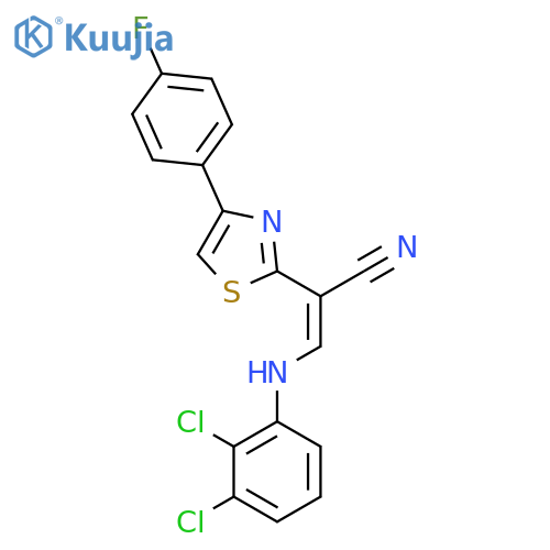 (2Z)-3-(2,3-dichlorophenyl)amino-2-4-(4-fluorophenyl)-1,3-thiazol-2-ylprop-2-enenitrile structure