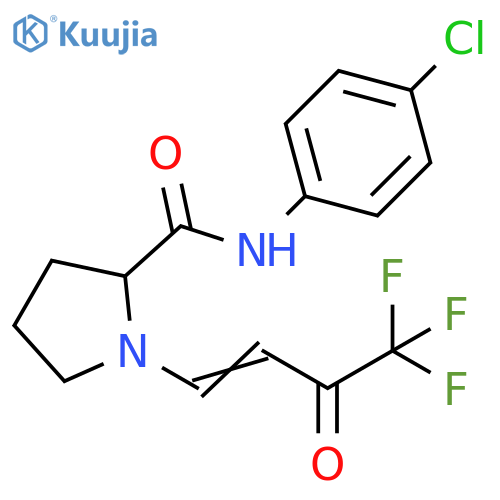 N-(4-chlorophenyl)-1-(1E)-4,4,4-trifluoro-3-oxobut-1-en-1-ylpyrrolidine-2-carboxamide structure