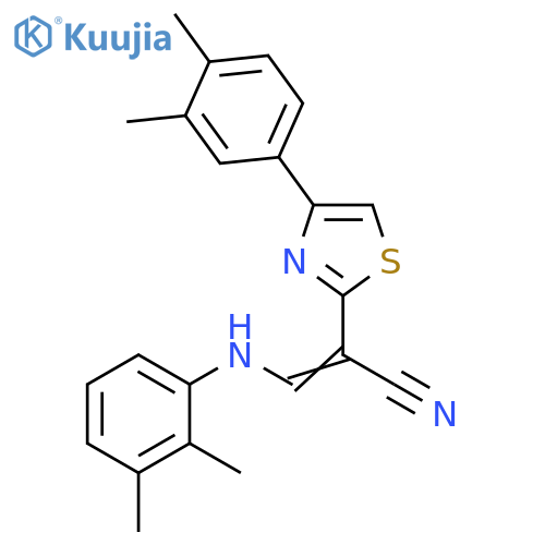 (2Z)-2-4-(3,4-dimethylphenyl)-1,3-thiazol-2-yl-3-(2,3-dimethylphenyl)aminoprop-2-enenitrile structure