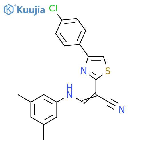 (2E)-2-4-(4-chlorophenyl)-1,3-thiazol-2-yl-3-(3,5-dimethylphenyl)aminoprop-2-enenitrile structure