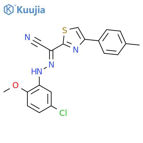 (E)-N-(5-chloro-2-methoxyphenyl)-4-(4-methylphenyl)-1,3-thiazole-2-carbohydrazonoyl cyanide structure