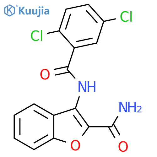 3-(2,5-dichlorobenzamido)-1-benzofuran-2-carboxamide structure