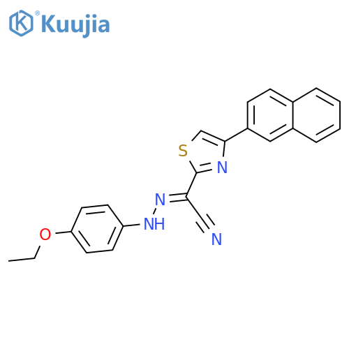 (E)-N-(4-ethoxyphenyl)-4-(naphthalen-2-yl)-1,3-thiazole-2-carbohydrazonoyl cyanide structure