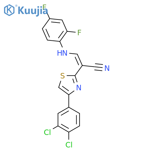 (2Z)-2-4-(3,4-dichlorophenyl)-1,3-thiazol-2-yl-3-(2,4-difluorophenyl)aminoprop-2-enenitrile structure