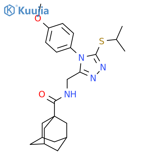 N-{4-(4-methoxyphenyl)-5-(propan-2-ylsulfanyl)-4H-1,2,4-triazol-3-ylmethyl}adamantane-1-carboxamide structure