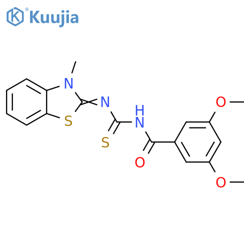 1-(3,5-dimethoxybenzoyl)-3-[(2E)-3-methyl-2,3-dihydro-1,3-benzothiazol-2-ylidene]thiourea structure