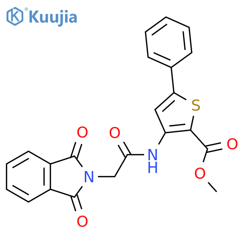 methyl 3-2-(1,3-dioxo-2,3-dihydro-1H-isoindol-2-yl)acetamido-5-phenylthiophene-2-carboxylate structure