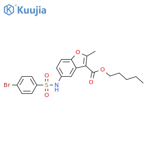 pentyl 5-(4-bromobenzenesulfonamido)-2-methyl-1-benzofuran-3-carboxylate structure