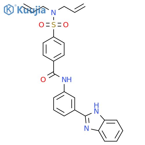 N-3-(1H-1,3-benzodiazol-2-yl)phenyl-4-bis(prop-2-en-1-yl)sulfamoylbenzamide structure