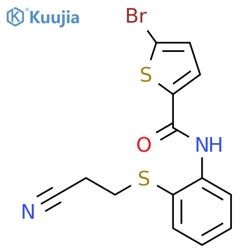 5-bromo-N-{2-(2-cyanoethyl)sulfanylphenyl}thiophene-2-carboxamide structure