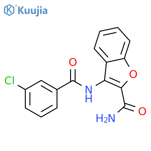 3-(3-chlorobenzamido)-1-benzofuran-2-carboxamide structure