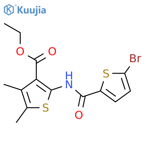 ethyl 2-(5-bromothiophene-2-amido)-4,5-dimethylthiophene-3-carboxylate structure