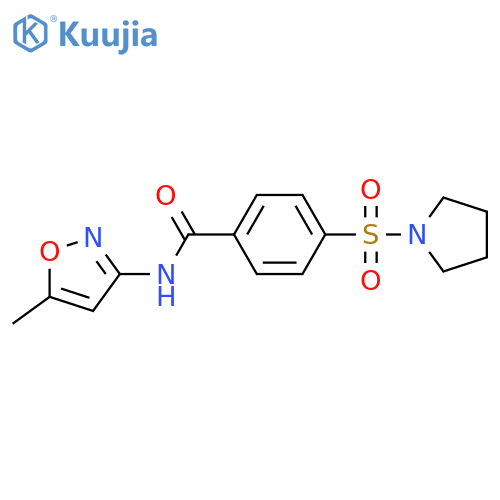 N-(5-methyl-1,2-oxazol-3-yl)-4-(pyrrolidine-1-sulfonyl)benzamide structure