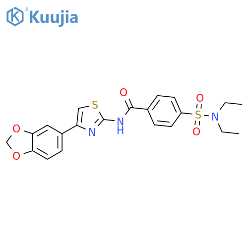 N-4-(2H-1,3-benzodioxol-5-yl)-1,3-thiazol-2-yl-4-(diethylsulfamoyl)benzamide structure